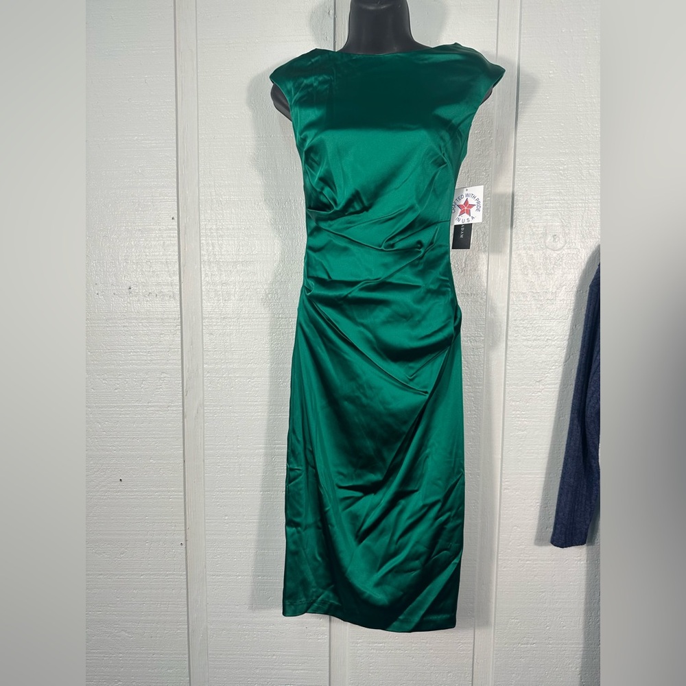 Betsy & Adam Women’s Green Cap Sleeve Dress Size 2 NWT - Picture 1 of 12